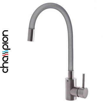 Змішувач для кухні сірий гусак рефлекторний Champion Sus-011 REFLECTOR GRAY, (нержавіюча сталь)