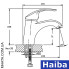 Змішувач для умивальника HAIBA MARS SATIN (Chr-001)