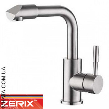 Змішувач для умивальника Zerix LR71198-4 (нержавіюча сталь)