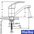 Змішувач для умивальника ялинка на гайці HAIBA MARS (Chr-555) 15cm