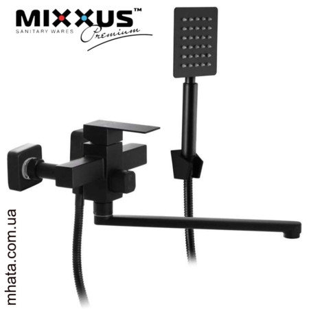 Змішувач для ванни MIXXUS KUB EURO Black з нерж. сталі (Chr-006), Польща.