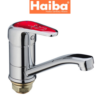Змішувач умивальник ялинка на гайці HAIBA MAGIC RED (Chr-555) 15cm