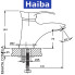 Змішувач для умивальника HAIBA ERIS (Chr-001)