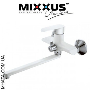Змішувач для ванни довгий ніс Mixxus Colorado White EURO (Chr-006)
