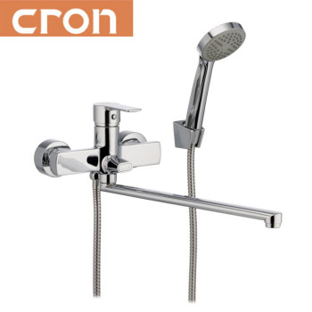 Змішувач для ванни довгий ніс Cron Enzo EURO (Chr-006), водяний тракт - латунь