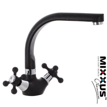 Змішувач для кухні вухо MIXXUS Color Black (чорний) (Chr-273), Польща