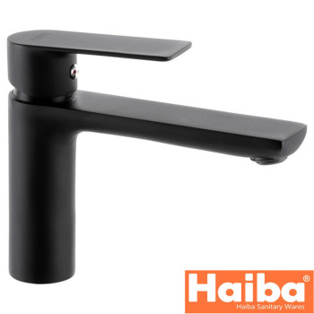 Змішувач для умивальника HAIBA ALEX BLACK Long (Chr-001)