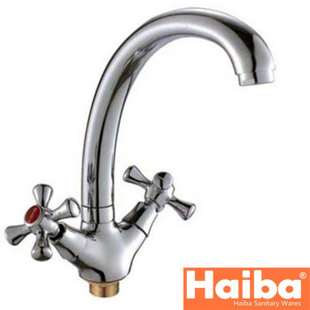 Змішувач для умивальника на гайці HAIBA SMES (Chr-273)