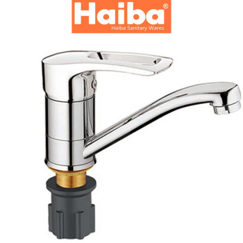 Змішувач для умивальника ялинка на гайці HAIBA Germes (Chr-555) 15cm