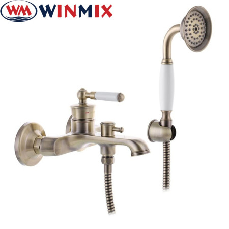 Змішувач для ванни короткий ніс WINMIX Premium Vintage Bronze Euro (Chr-009), Польща