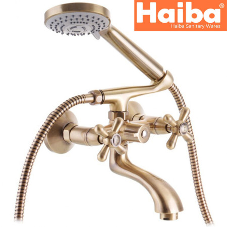 Змішувач для ванни короткий ніс HAIBA DOMINOX BRONZE EURO (Chr-142)