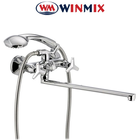 Змішувач для ванни довгий ніс Winmix Premium Vesta Euro (Chr-140)
