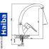 Змішувач для кухні Вухо HAIBA HANSBERG SATIN (Chr-011) HB0201 +