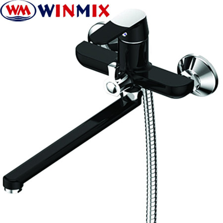 Змішувач для ванни довгий ніс Winmix Premium Tiger EURO Black (чорний) (Chr-006), Польща