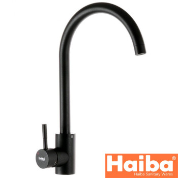 Змішувач для кухні Вухо HAIBA Sus 011 Black (чорний) з нержавіючої сталі