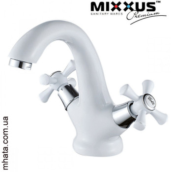 Змішувач для умивальника MIXXUS Omega White (білий) (Chr-161), Польща