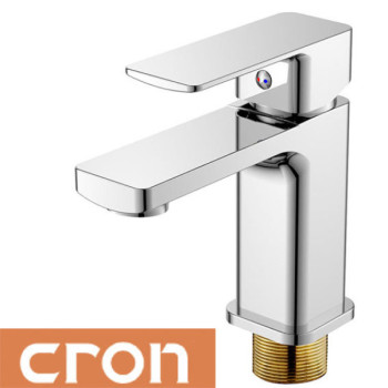 Змішувач для умивальника Cron Kubus на гайці (Chr-001)