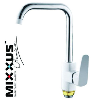 Змішувач для кухні Вухо на гайці MIXXUS Missouri White (білий) (Chr-014), Польща