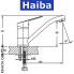 Змішувач для умивальника ялинка на шпильці HAIBA Nikas (Chr-004) 15cm