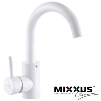 Змішувач для умивальника MIXXUS Sus White 011B (Chr-011B), Польща (нержавіюча сталь)