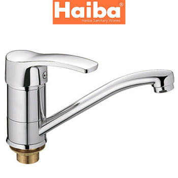 Змішувач для умивальника ялинка на гайці HAIBA FOCUS (Chr-555) 15cm