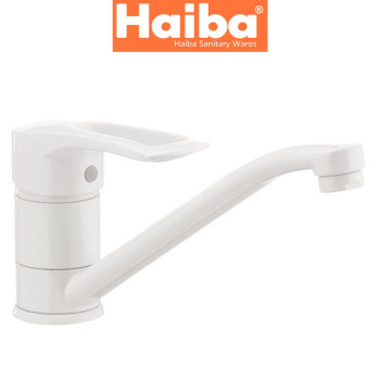 Змішувач для кухні ялинка на шпильці HAIBA HANSBERG WHITE-004 25см (білий)