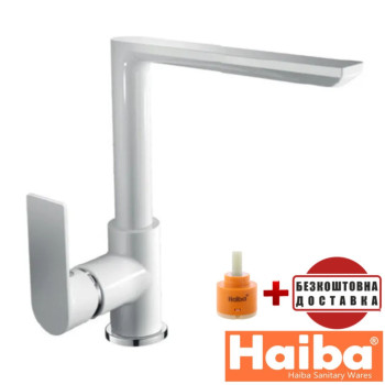 Смеситель для кухни Ухо HAIBA ALEX WHITE-CHROME (Chr-018)
