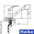 Змішувач для кухні ялинка з лійкою HAIBA Mars (Chr-014)