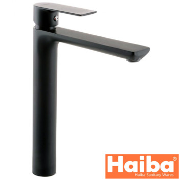 Змішувач для умивальника HAIBA ALEX Black Chr-001 (high)