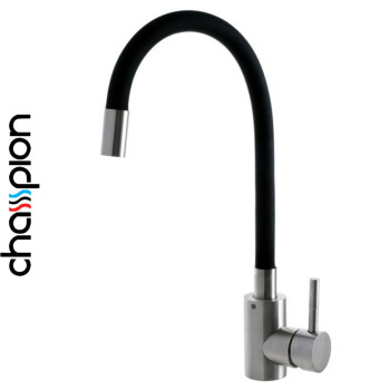 Змішувач для кухні рефлекторний чорний гусак Champion Sus-011 REFLECTOR BLACK (нержавіюча сталь)