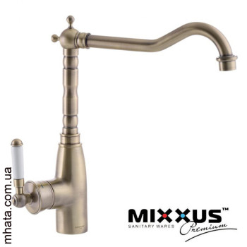 Змішувач для кухні Вухо на гайці MIXXUS Premium Vintage Bronze (Chr-011), Польща