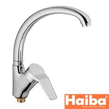 Змішувач для кухні Вухо на гайці HAIBA ZEON Chr-777 (nut)