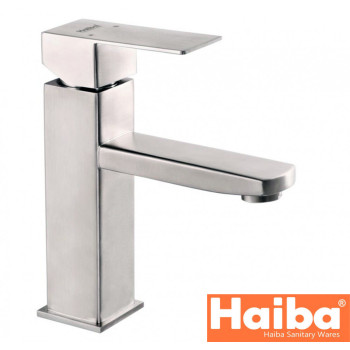 Змішувач для умивальника HAIBA Kub (Chr-001) (нержавіюча сталь)