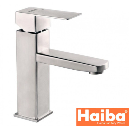 Змішувач для умивальника HAIBA Kub (Chr-001) (нержавіюча сталь)