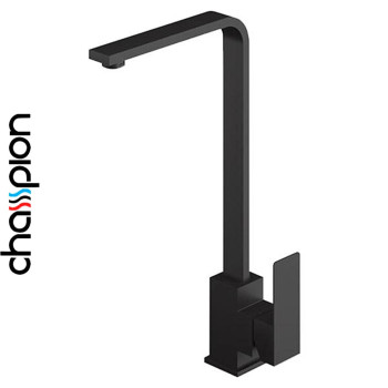 Змішувач для кухні Вухо Champion KUB Black з нерж. сталі (Chr-011)