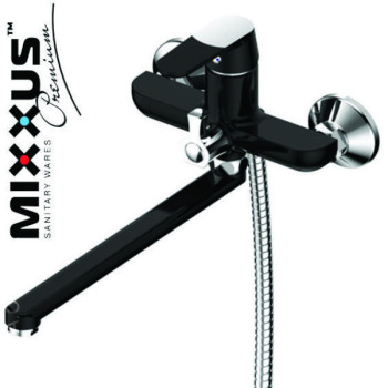 Змішувач для ванни довгий ніс MIXXUS Premium Tiger EURO Black (чорний) (Chr-006), Польща