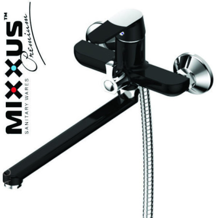 Змішувач для ванни довгий ніс MIXXUS Premium Tiger EURO Black (чорний) (Chr-006), Польща