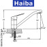 Змішувач для кухні ялинка на шпильці 25см HAIBA NIKAS (Chr-004)