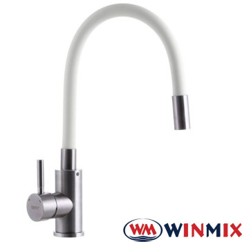 Змішувач для кухні рефлекторний білий гусак WINMIX Sus-011 REFLECTOR WHITE, Польща (нержавіюча сталь)