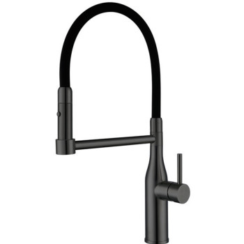 Змішувач для кухні нерж. сталі SUS304 KI-70005-07, Чехія (колір графіт) чорний силіконовий гусак