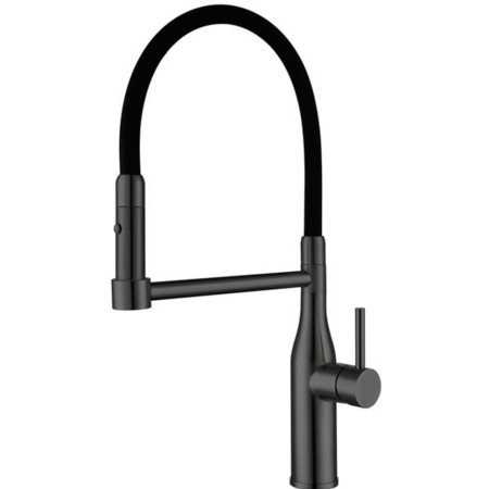 Змішувач для кухні нерж. сталі SUS304 KI-70005-07, Чехія (колір графіт) чорний силіконовий гусак