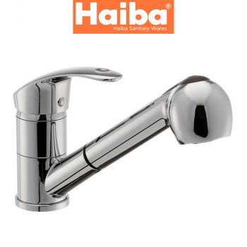 Змішувач для кухні ялинка з лійкою HAIBA Mars (Chr-014)