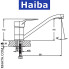 Змішувач для умивальника ялинка на шпильці HAIBA ZEON (Chr-004) 15cm
