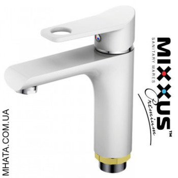Змішувач для умивальника на гайці Mixxus Dallas White (Chr-001)