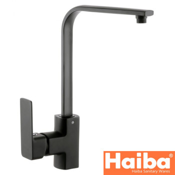 Змішувач для кухні Вухо HAIBA Kubus BLACK-017 (чорний)