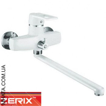 Змішувач для ванни довгий ніс Zerix Z2230-7 White Euro (Chr-006)