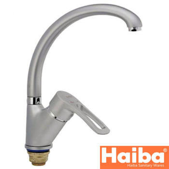 Змішувач для кухні Вухо на гайці HAIBA HANSBERG SATIN-777 (nut)