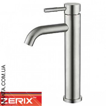 Змішувач для умивальника високий Zerix LR71105-1 (нержавіюча сталь)