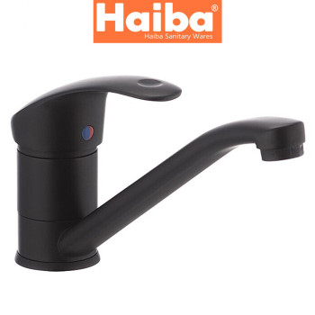 Змішувач для кухні ялинка на шпильці 25см HAIBA MARS BLACK-004 (чорний)
