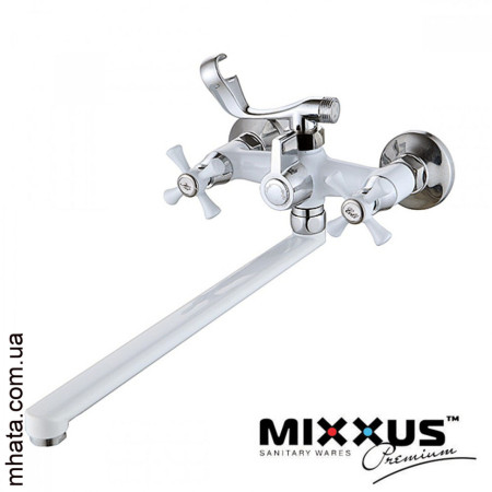Змішувач для ванни Mixxus Omega White (білий) Euro (Chr-140)